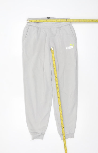 Puma Teens Grey XL Jogger Sweatpants Fleece Elastic Waist