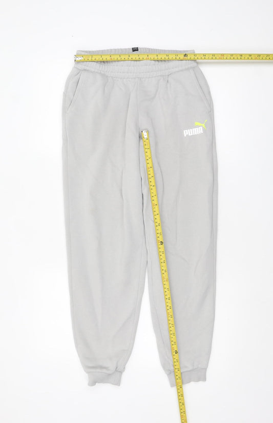 Puma Teens Grey XL Jogger Sweatpants Fleece Elastic Waist
