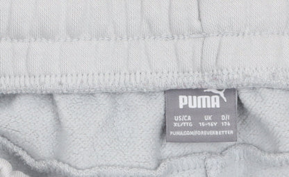 Puma Teens Grey XL Jogger Sweatpants Fleece Elastic Waist