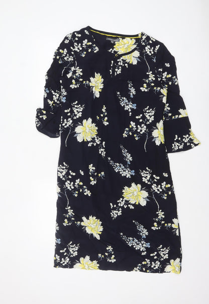 Laura Ashley Women’s Blue Floral Shift Dress Size 10 Viscose