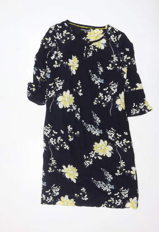 Laura Ashley Women’s Blue Floral Shift Dress Size 10 Viscose