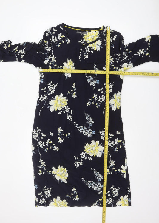Laura Ashley Women’s Blue Floral Shift Dress Size 10 Viscose