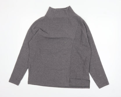 United Colors of Benetton Women's Grey XS Mock Neck Pullover Jumper