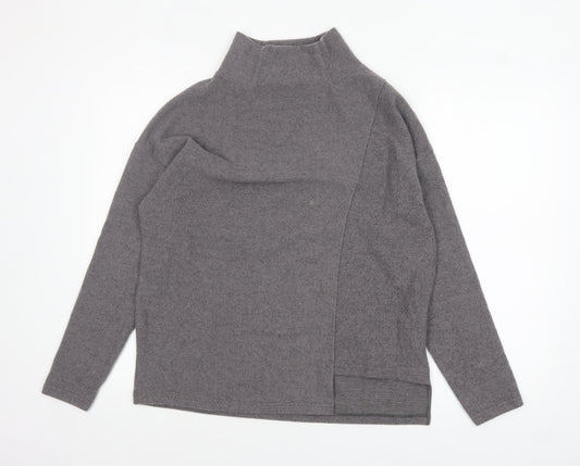 United Colors of Benetton Women's Grey XS Mock Neck Pullover Jumper