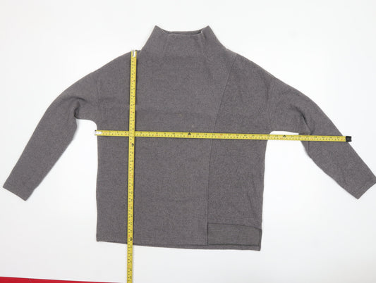 United Colors of Benetton Women's Grey XS Mock Neck Pullover Jumper