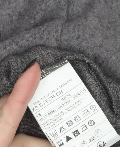 United Colors of Benetton Women's Grey XS Mock Neck Pullover Jumper