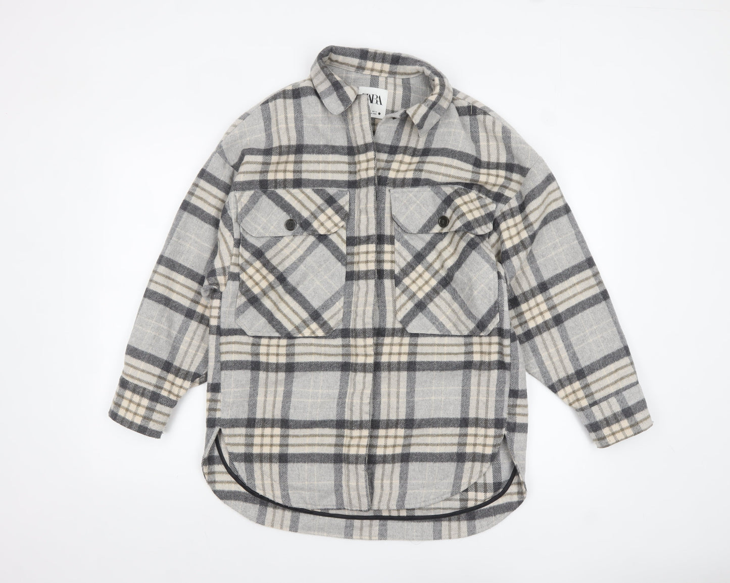 Womens UK Size XS Zara Grey Shacket