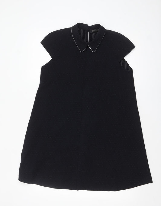 Zara Women’s Black Collared Sleeveless Shift Dress XS