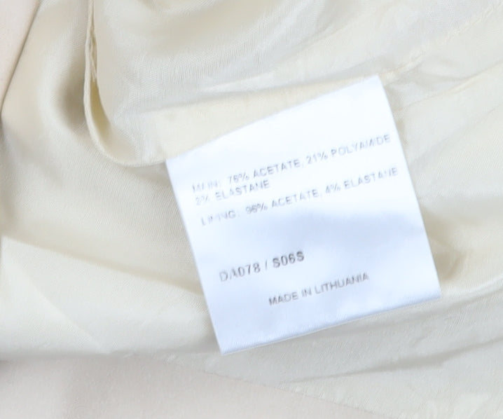 Karen Millen Women Beige Sheath Knee Length Dress Size 12