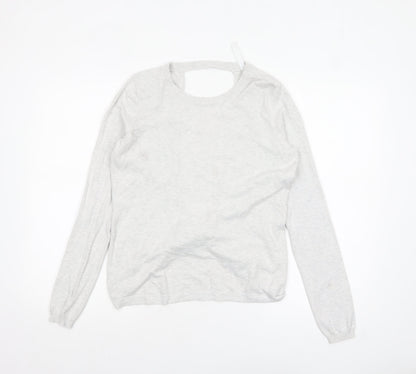 Fabletics Women Grey Knit Twist Back Cardigan Jumper M