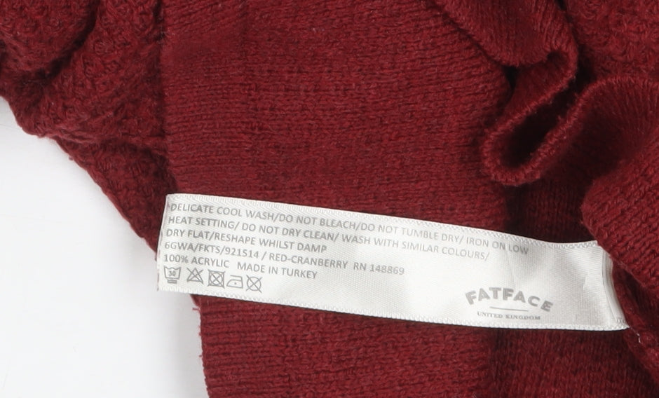 FatFace Women Red Knit Jumper Dress Size 12 3/4 Sleeve
