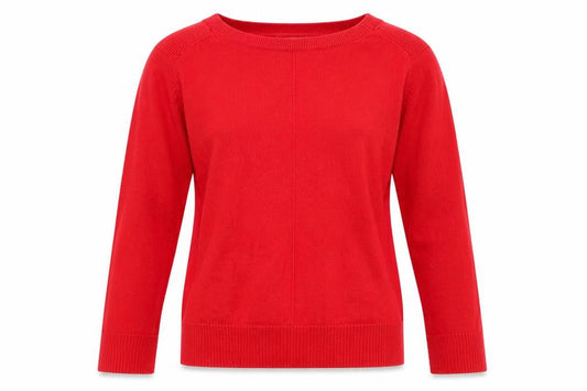 White Stuff Women Red UK 10 Crew Neck Long Sleeve Cotton Wool Jumper
