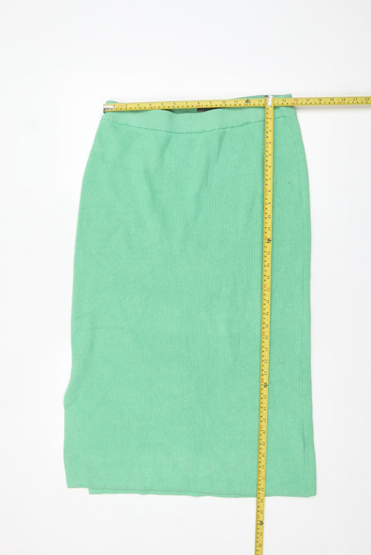 Marks and Spencer Women's Green Knit Midi Pencil Skirt L