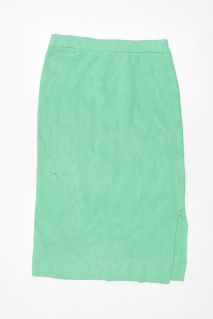 Marks and Spencer Women's Green Knit Midi Pencil Skirt L