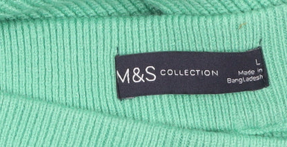 Marks and Spencer Women's Green Knit Midi Pencil Skirt L
