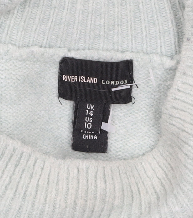Womens UK Size 14 River Island Green Pullover Jumper