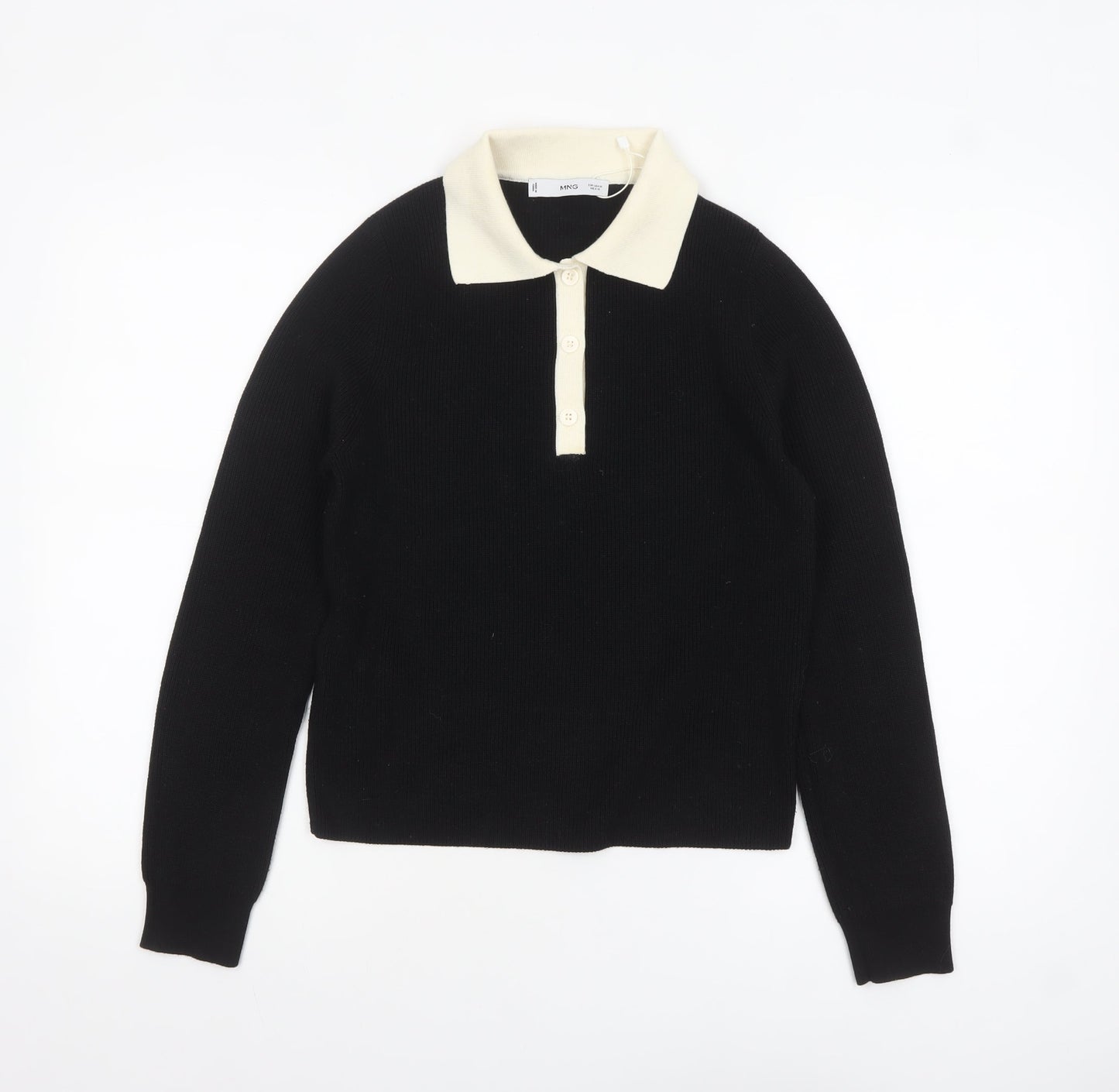 Womens UK Size M MNG Black Henley Jumper