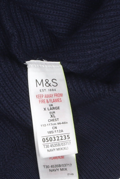 Mens UK Size XL Marks and Spencer Blue Pullover Jumper