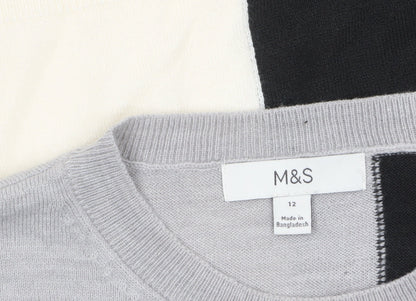 Womens UK Size 12 Marks and Spencer Black Pullover Jumper