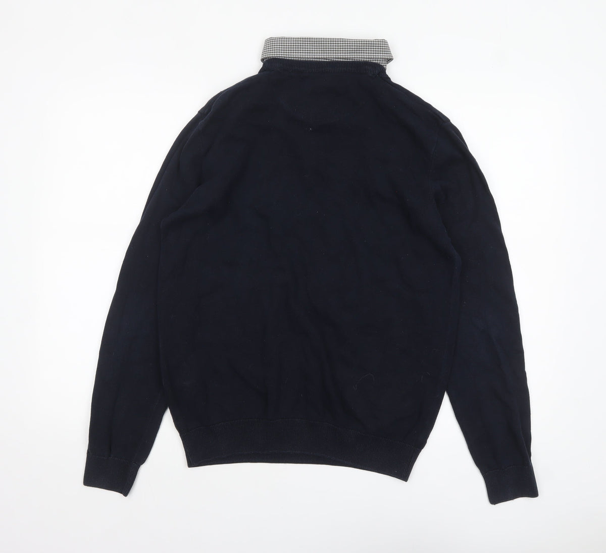 Threadbare Men’s Blue Crew Neck Cotton Pullover Jumper Size L