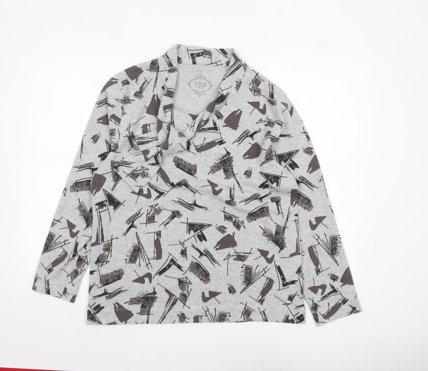 Womens UK Size 14/16 TIGI Grey Pullover Jumper