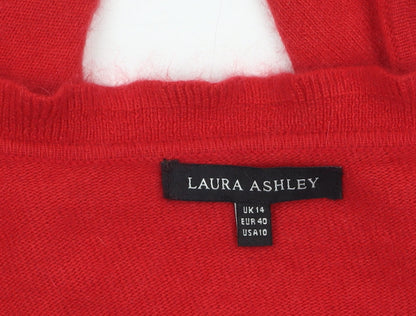 Womens UK Size 14 Laura Ashley Red Cardigan Jumper