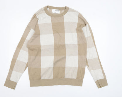 Mens UK Size M Selected Homme Beige Pullover Jumper