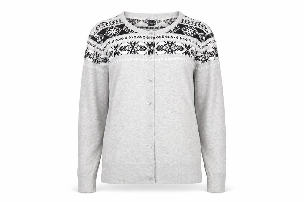 Womens UK Size L Lands' End Grey Cardigan Jumper
