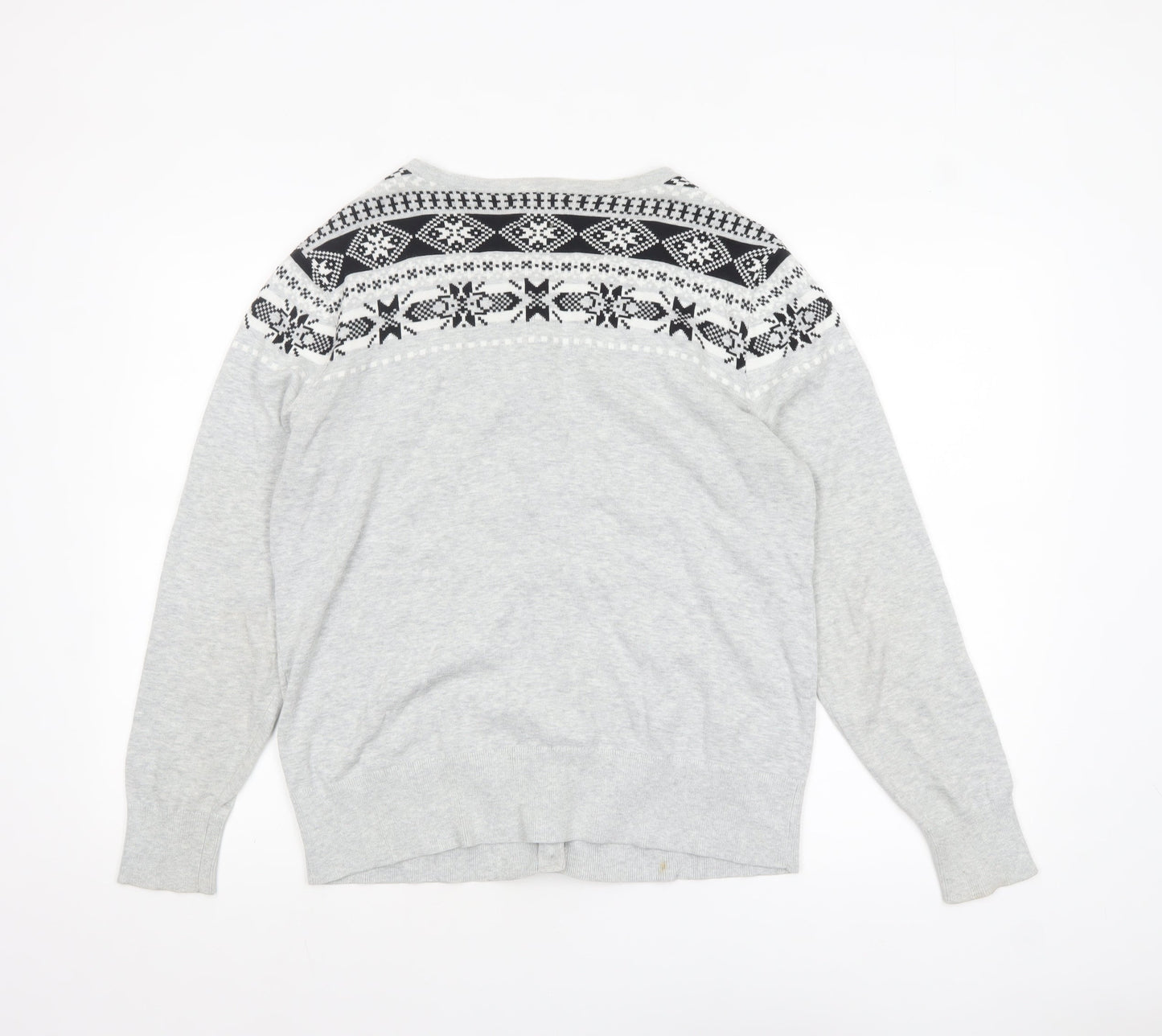Womens UK Size L Lands' End Grey Cardigan Jumper