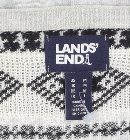 Womens UK Size L Lands' End Grey Cardigan Jumper
