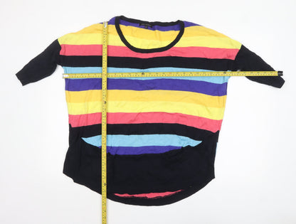 Womens UK Size M/L QED London Multicoloured Pullover Jumper