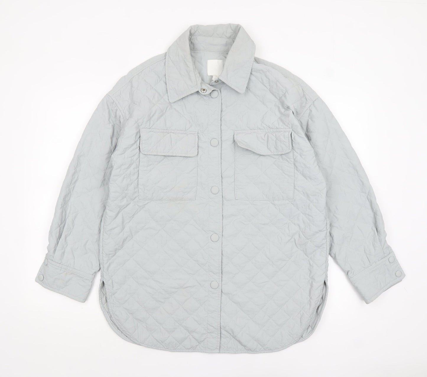 Womens UK Size S H&M Grey Quilted Coat