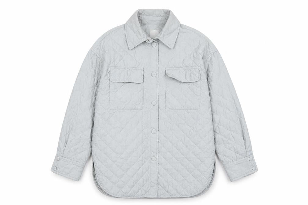 Womens UK Size S H&M Grey Quilted Coat