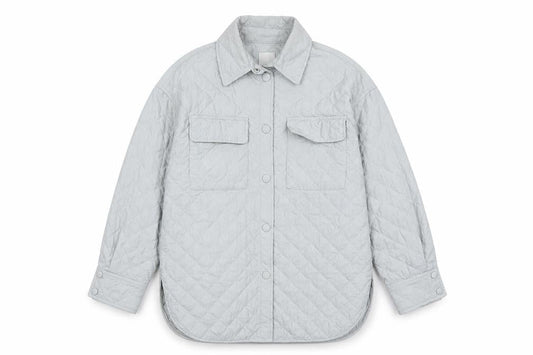 Womens UK Size S H&M Grey Quilted Coat