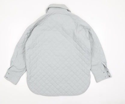 Womens UK Size S H&M Grey Quilted Coat