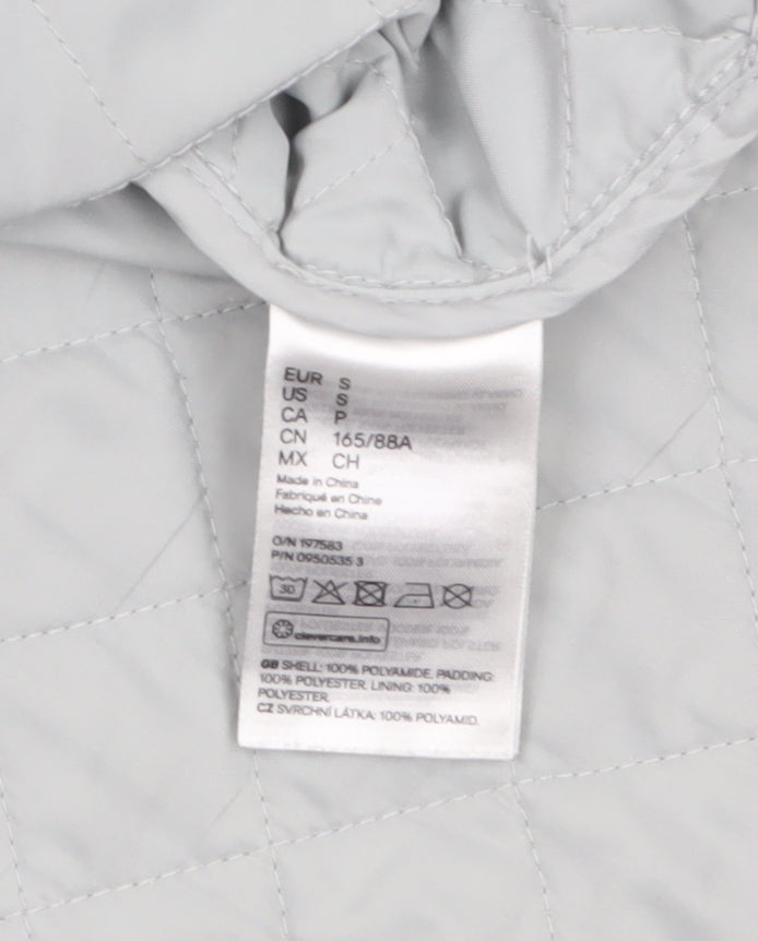 Womens UK Size S H&M Grey Quilted Coat