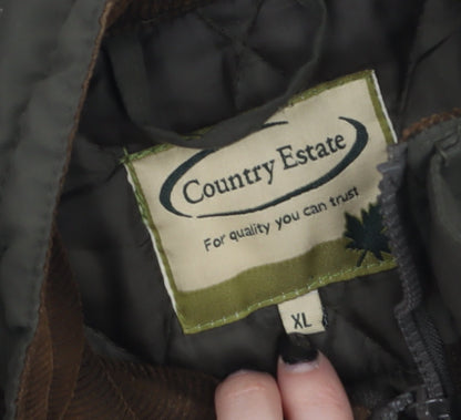 Mens UK Size XL Country Estate Green Quilted Coat