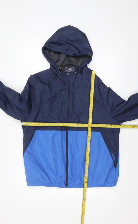 Mens UK Size L Topman Blue Windbreaker Coat