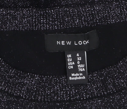 Womens UK Size 4 New Look Black Pullover Jumper