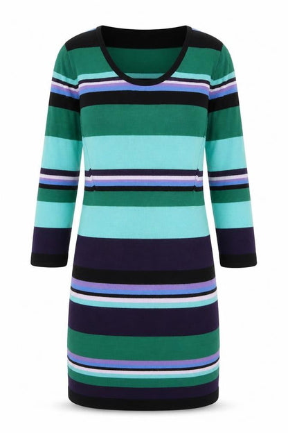 Warehouse Women’s Multicoloured Stripe Knit Bodycon Dress Size 8