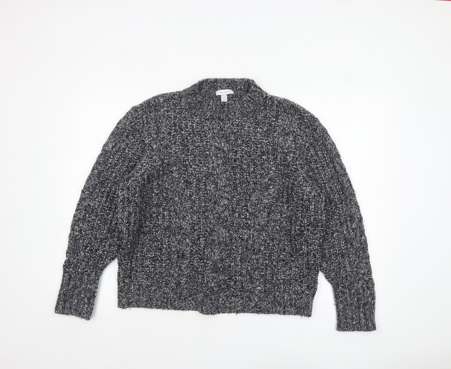 Womens UK Size M Topshop Grey Pullover Jumper