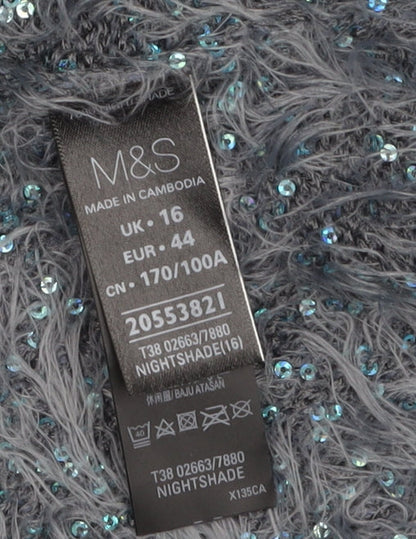 Womens UK Size 16 Marks and Spencer Grey Pullover Jumper
