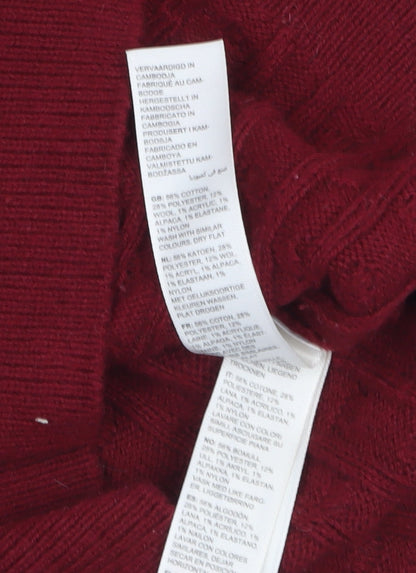 FatFace Girls Red Penguin Fair Isle Knit Jumper Dress Size 6-7 Years Winter