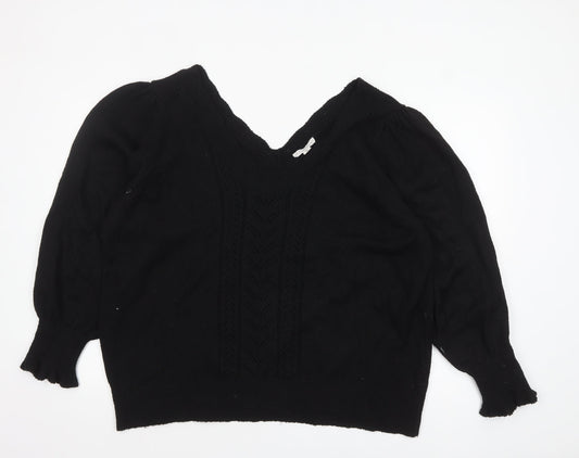 Womens UK Size XL Laura Ashley Black Pullover Jumper