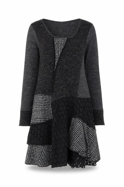 Apricot Womens Grey Patchwork A-Line Knit Dress Size 12