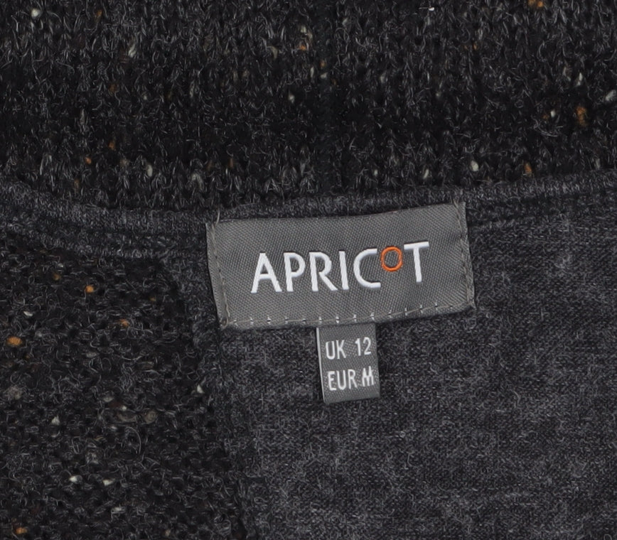 Apricot Womens Grey Patchwork A-Line Knit Dress Size 12