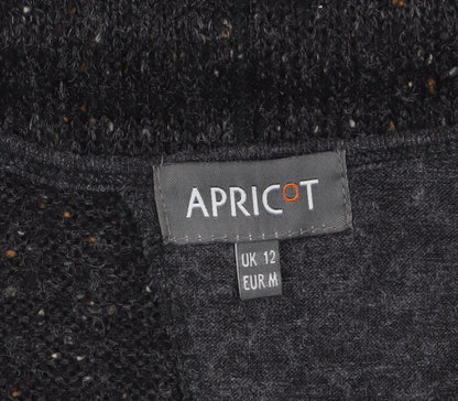 Apricot Womens Grey Patchwork A-Line Knit Dress Size 12