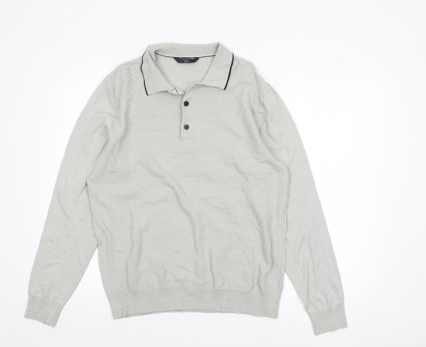 Mens UK Size L Very Man Grey Henley Jumper