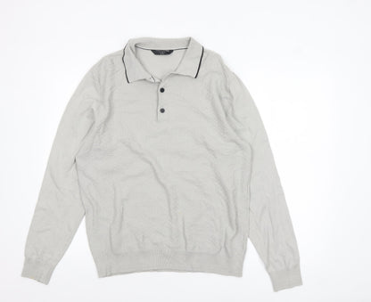 Mens UK Size L Very Man Grey Henley Jumper