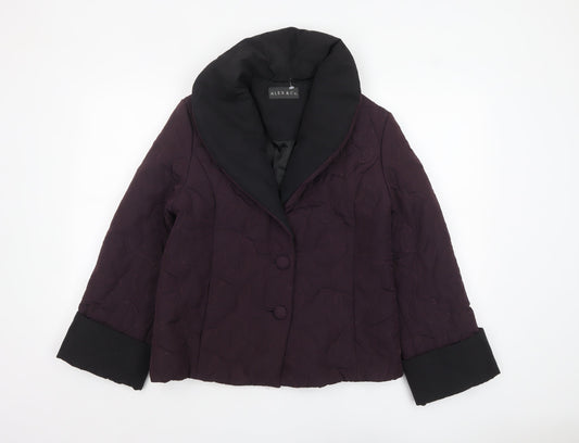 Alex & Co. Womens Purple Quilted Short Jacket UK 8 Classic Style
